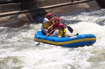 A Family Rafting Down the East Race
