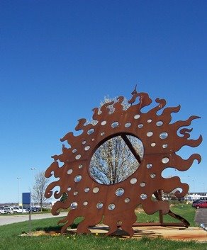 One of the Statues at the South Bend Airport