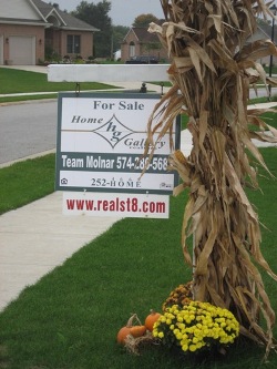 decorated real estate sign in South Bend, Indiana