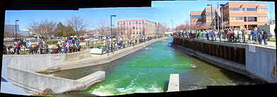 South Bendâ€™s St Joseph River Dyed Green for St patrickâ€™s Day 2007