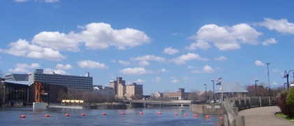 South Bendâ€™s downtown from across the river