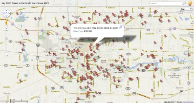 South Bend Real Estate Sales Map: July 2011